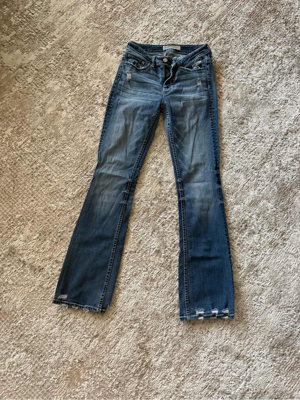 BKE Stella Women’s Dark Blue Flare Jeans with Faded Detail